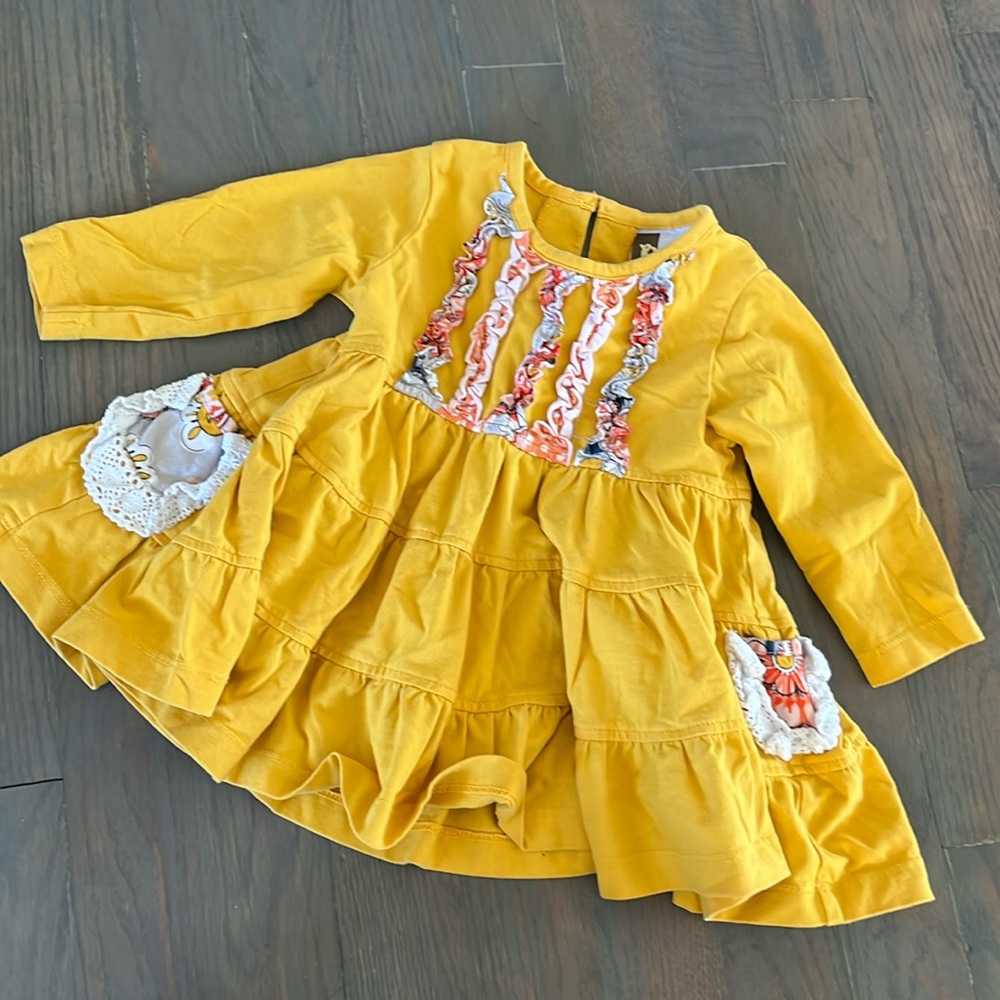 Banana Split Yellow Ruffle Dress size 3 months